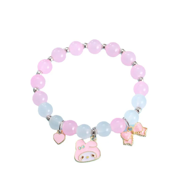 Bracelet Anime Hello Kitty Réglable 19cm - Acier Inoxydable, Style Mignon, Cadeau Pour Fille, Femme - Idéal Quotidien Ou Occasions Spéciales