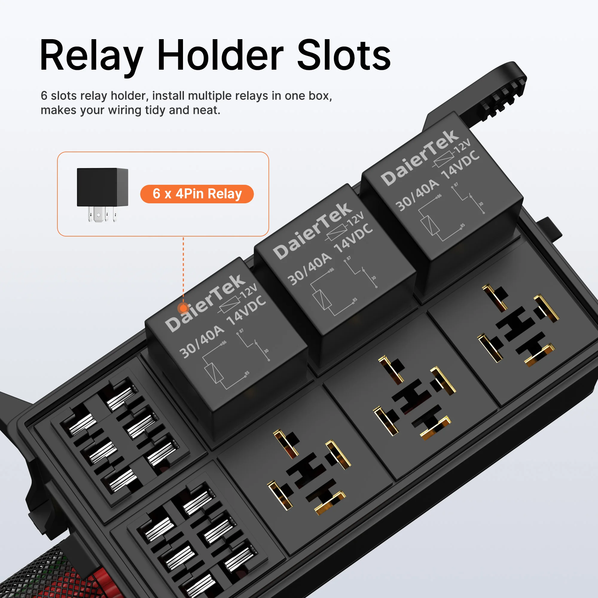 6 Circuit 12 Slot ATC ATO Block Holder Universal Car Marine Universal 6-Slot Fuse & Relay Box Holder - 12 Road ATC/ATO, For Car, Trunk, Marine Black Car Fuses & Fuse Holders