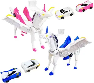 EPT Novelty Cool Transformed Mini Car Impact Deformation Unicorn Transforming Car Robot Toys