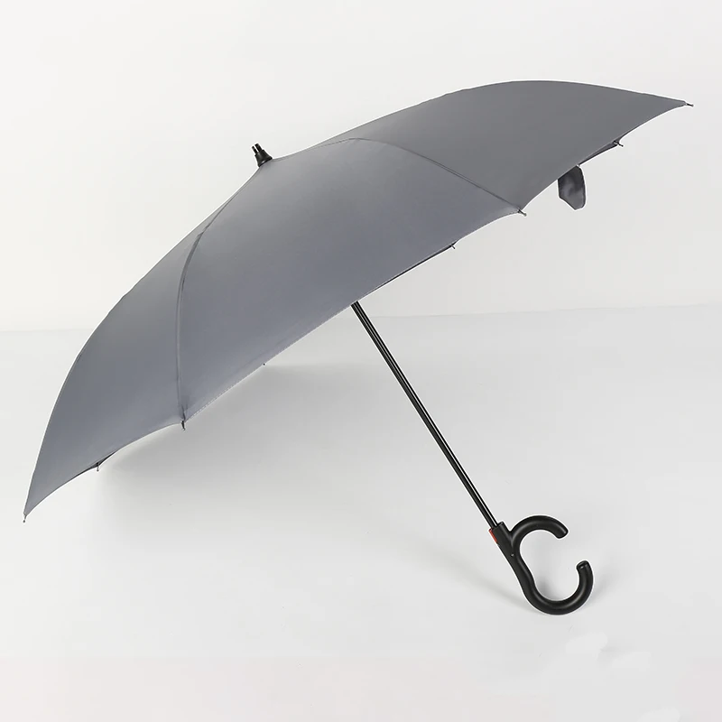 高品质批发灰色衬里可逆倒置自动开式雨伞