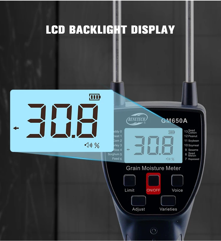 Digital Grain Moisture Meter Hygrometer Use For Rice Bean Peanut Grain