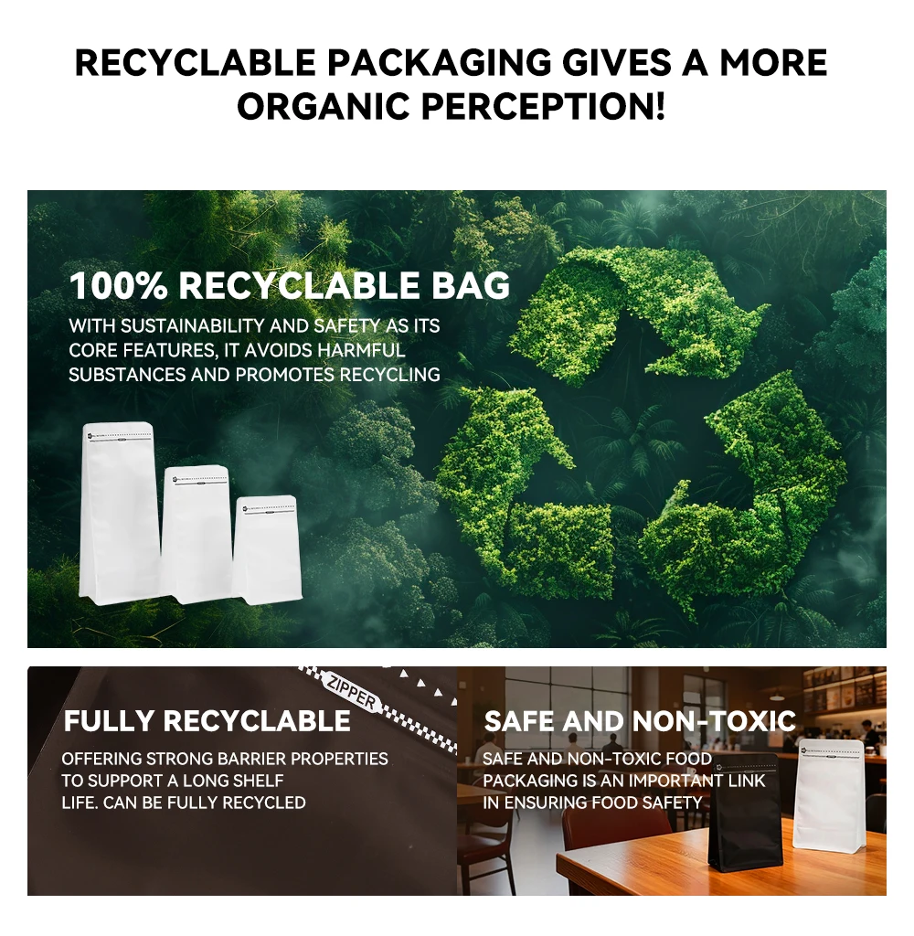 Hot Selling Premium Odor-Proof Plastic Coffee Bags for Specialty Coffee Packaging in Online Marketplaces and Coffee Roasteries factory