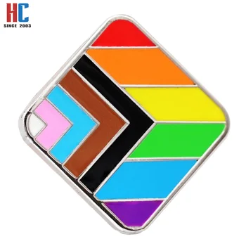 20 Years  Factory Custom Progress Pride Rainbow Flag lapel pin Badge Gay LGBTQ Gay accessories