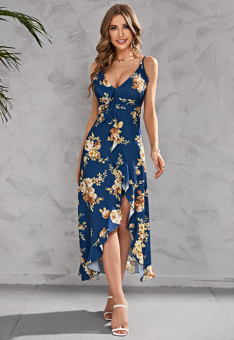 Women's Summer Dresses Printed Sexy Dresses Slit Plus Size Women's Dress