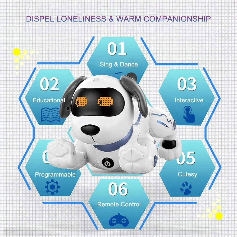 Hot Selling Intelligent K16 Electric Remote Control Pet Robot Dog Baby Interactive Electronic RC Puppy Robot Toy for Kids