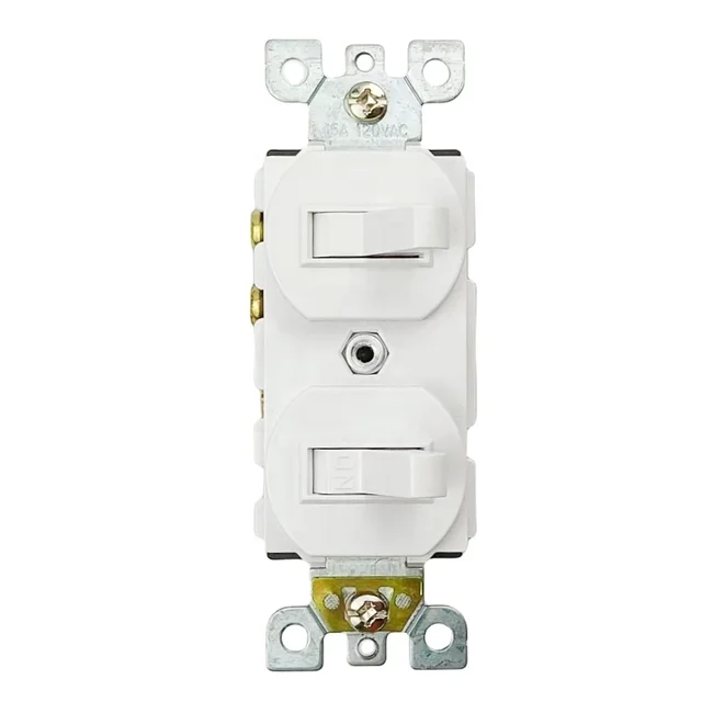 Single Pole Duplex Toggle Wall Light Switch On/Off