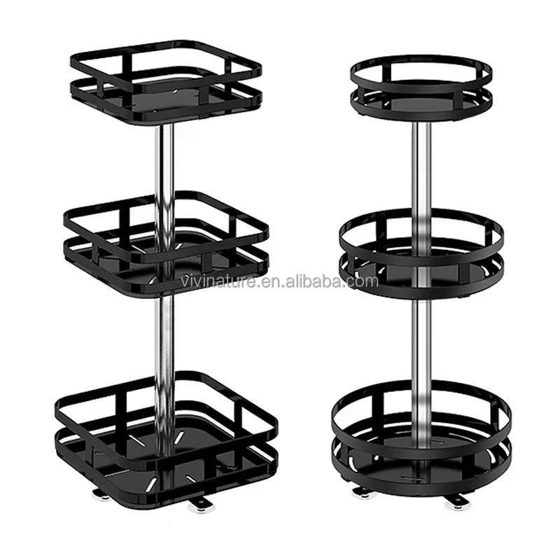 Metal Rotating Square Spice Rack Holder Organizer To Fit Cabinet And ...
