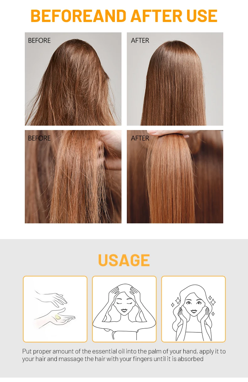 Turmeric & Honey Hair Strengthening Oil Tea Tree Oil Nourish Scalp Long Lasting Hair Smoothing Split End Remover Hair Care Oil