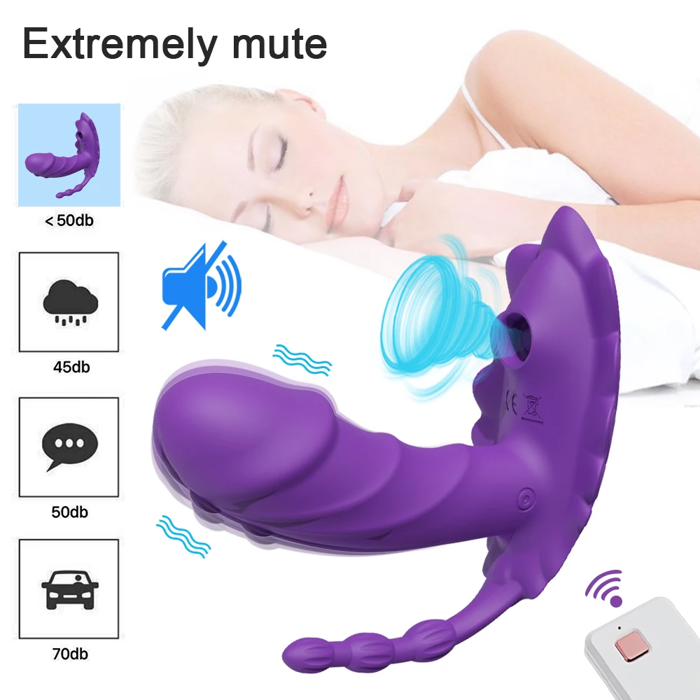 3-in-1 Multiple Ways to Play Clitoris Sucking Nipple Massage Wearable Vibrator Vaginal Rod Massager Anal Butt Plug for Women