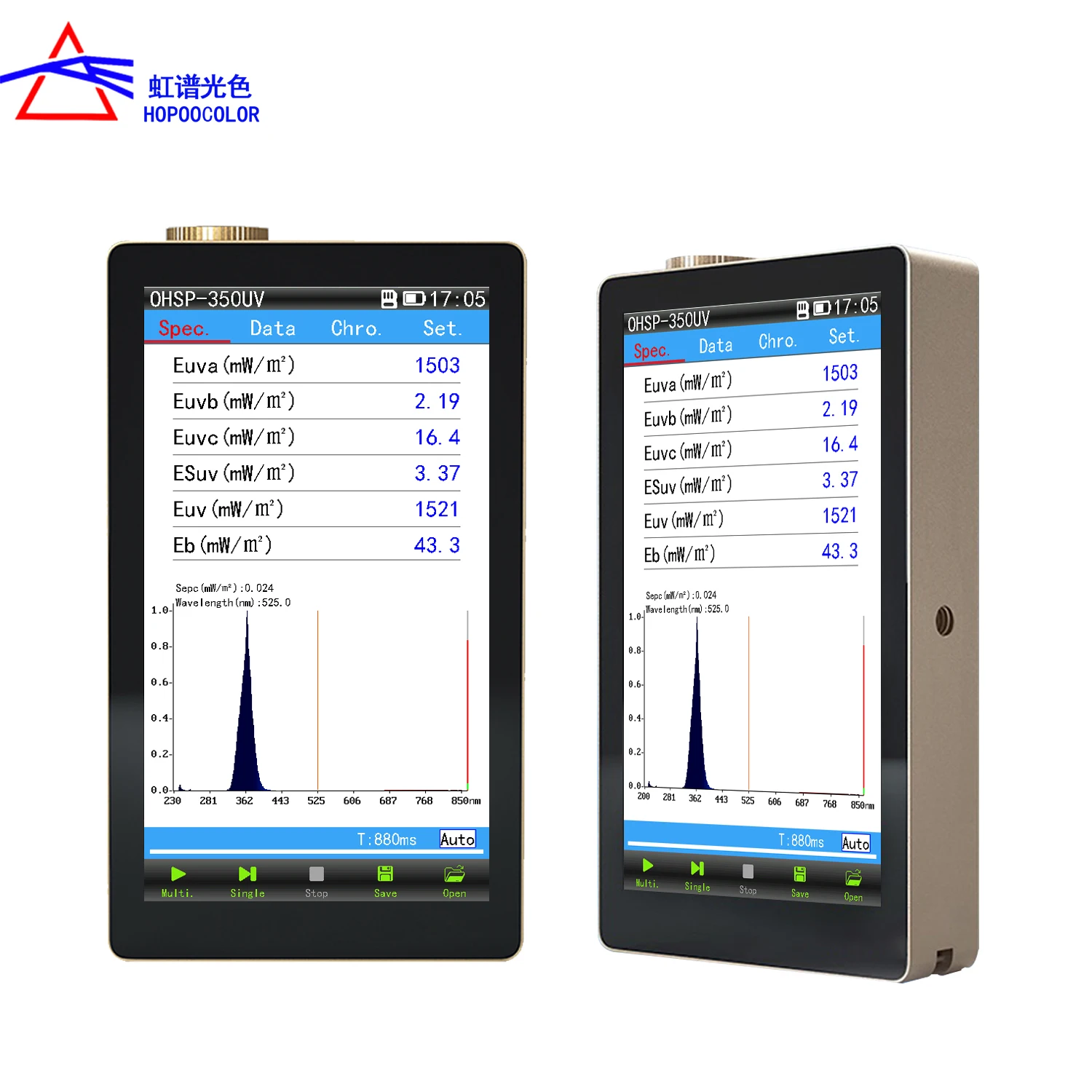 Hopoocolor Ohsp-350uv Handheld Spectrometer Uv Light Meter 230-850nm ...