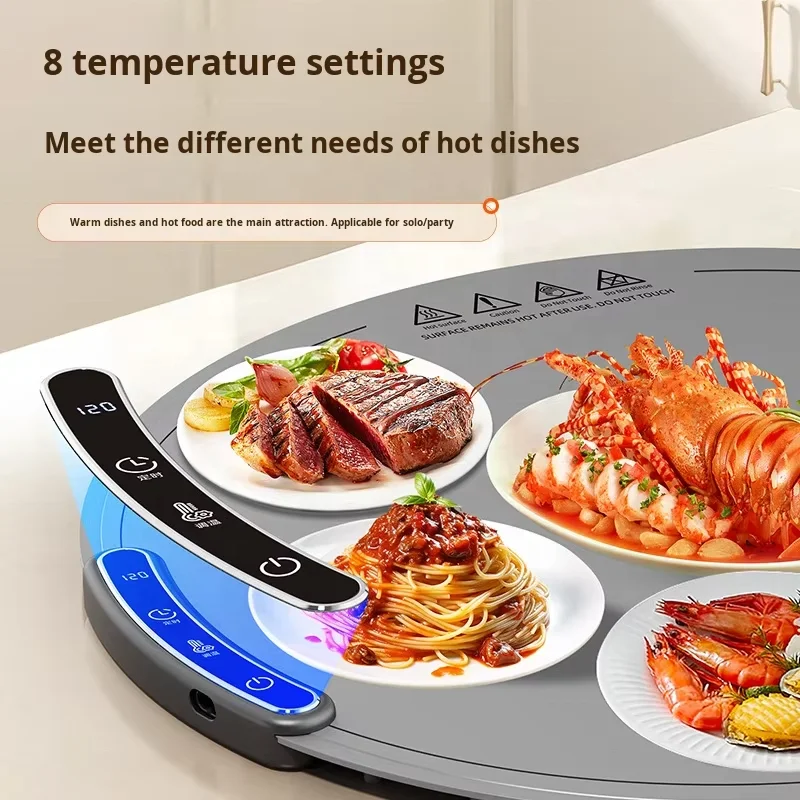 電動シリコンフードウォーマーマット ポータブル折りたたみ式保温ボード 家庭用食事加熱保温ボード 多機能ロールアップ 4 5