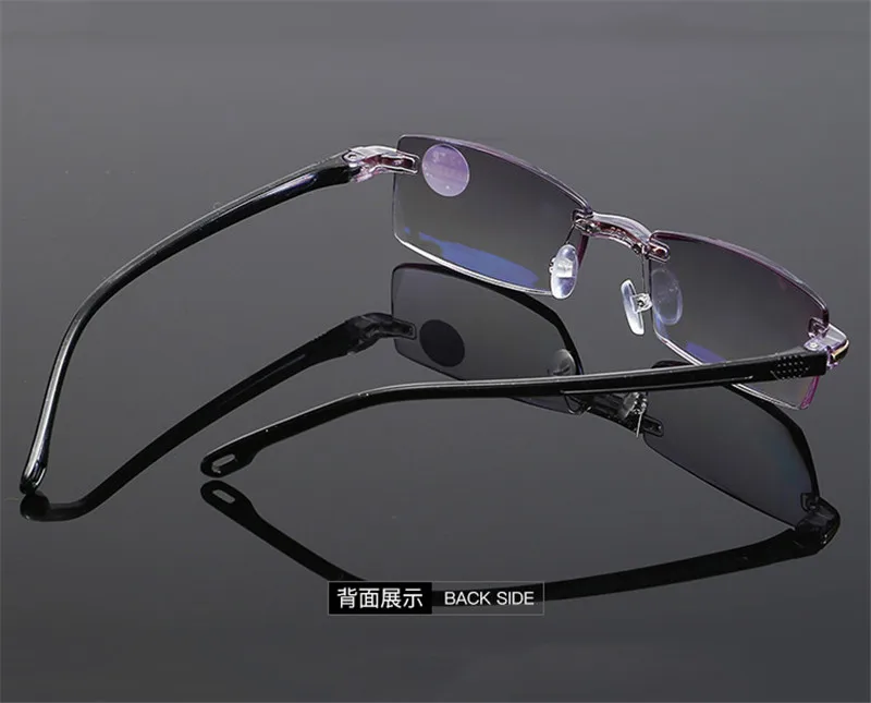2020 new Anti Blue Light Blocking Rimless Reading Glasses Women Men Square Frameless Presbyopic Glasses Diopters +1.0 1.5 2 2.5