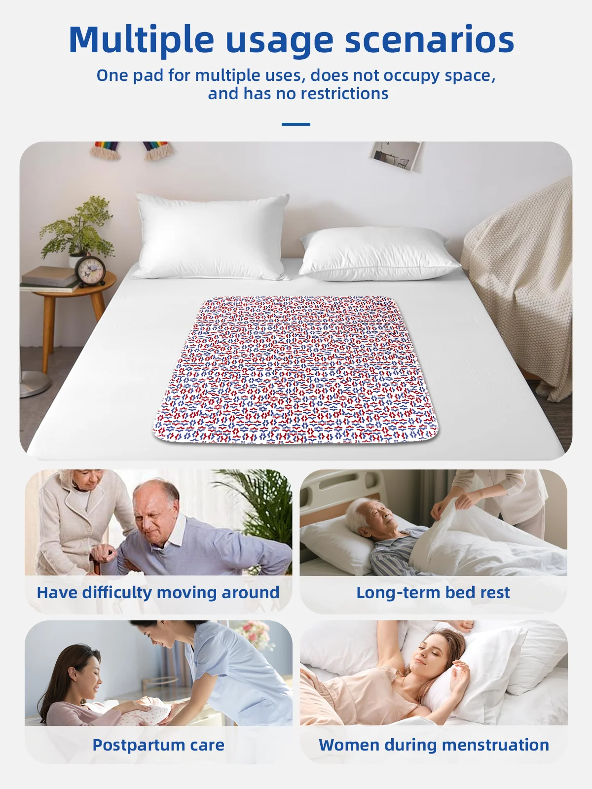 Wholesale Soft 4-Layer Quilted Incontinence Bed Pads Waterproof Adult  - product detail 3
