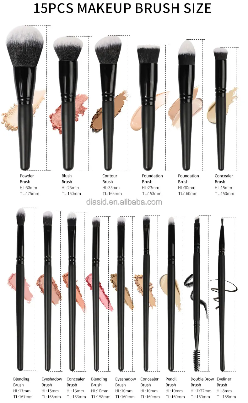 Professional Powder Blush Brush Wood Handle Synthetic Hair Cosmetic