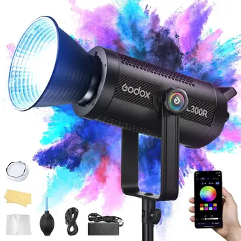 Godox SL300R 310W RGB LED Video Light 5600K Bowens Mount Silent Continuous Output Light APP/2.4G Control 360