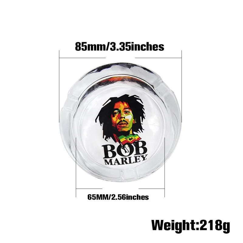 Wholesale Cheap Custom Logo Portable Clear Glass Ashtray 85 mm Classic Design Style for Home Use Cigar & Cigarette Ashtray