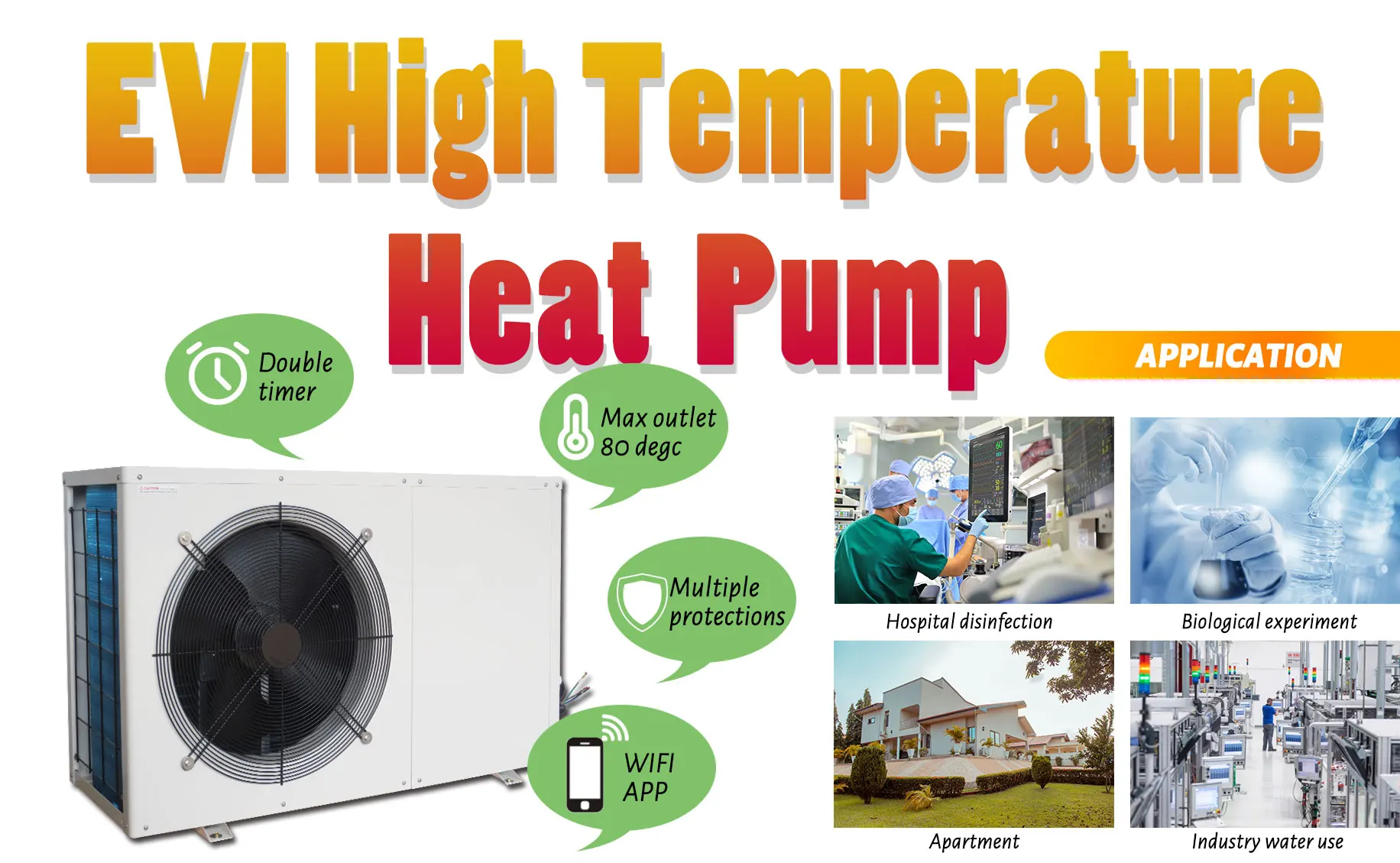 【モデル】 低周囲温度25 ℃ 寒冷地空気源ヒートポンプヒーターチラー床暖房/ファンコイル冷却用 Buy 25 C Heating