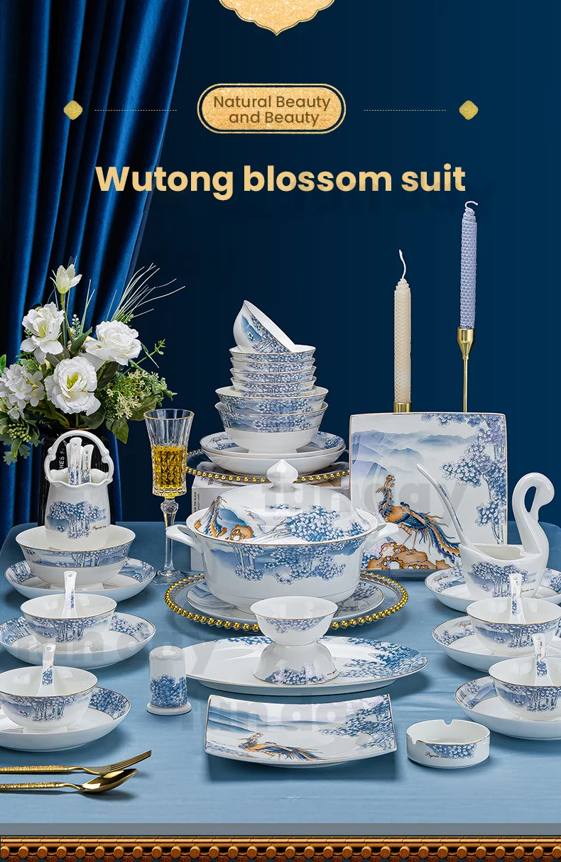 Luxury Bone China Gold Rim Dinnerware Set 23 Pcs 60 Pcs Restaurant ...