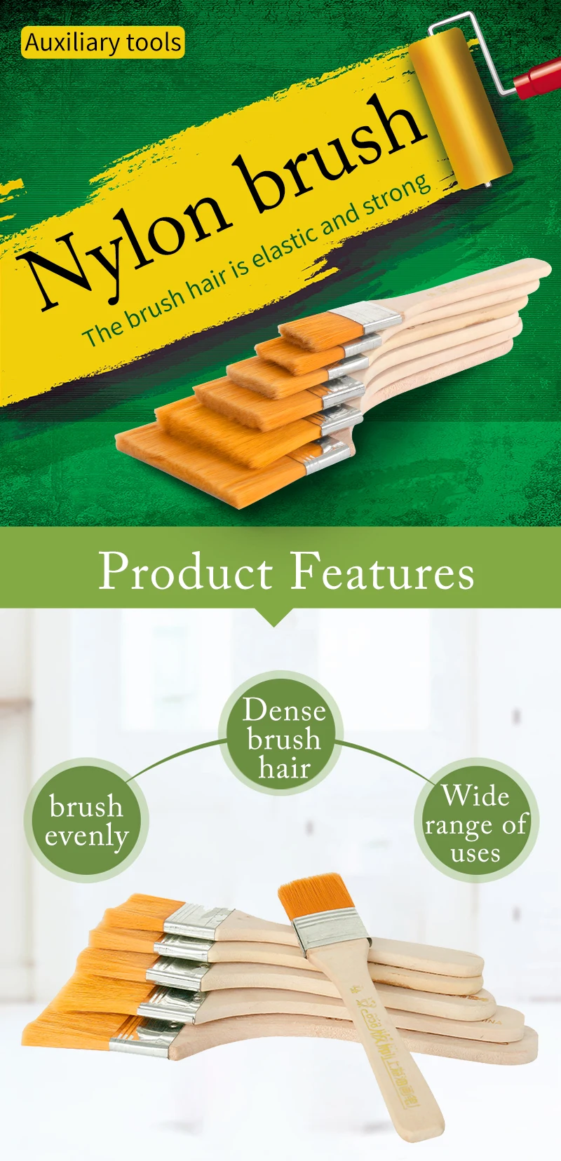 Cheap Natural Wood Handle Building Coating Nylon Paint Brush Buy Nylon Paint Brush,Paint Brush