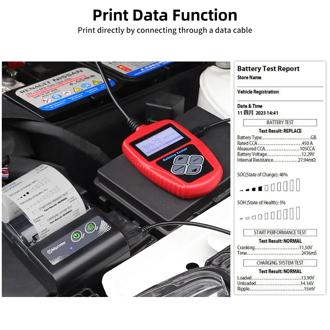 Voltage Battery Tester Checker 12V Car Tester Ba101 Heavy Duty Battery Load Tester 12 Volts