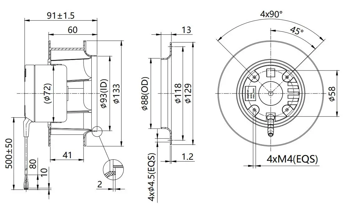 Centrifugal Fan, 133mm, 24v, 48v - detail 10