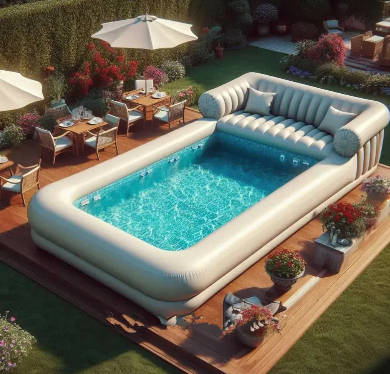 Commercial PVC Customized Swimming Pool with Portable Lounge