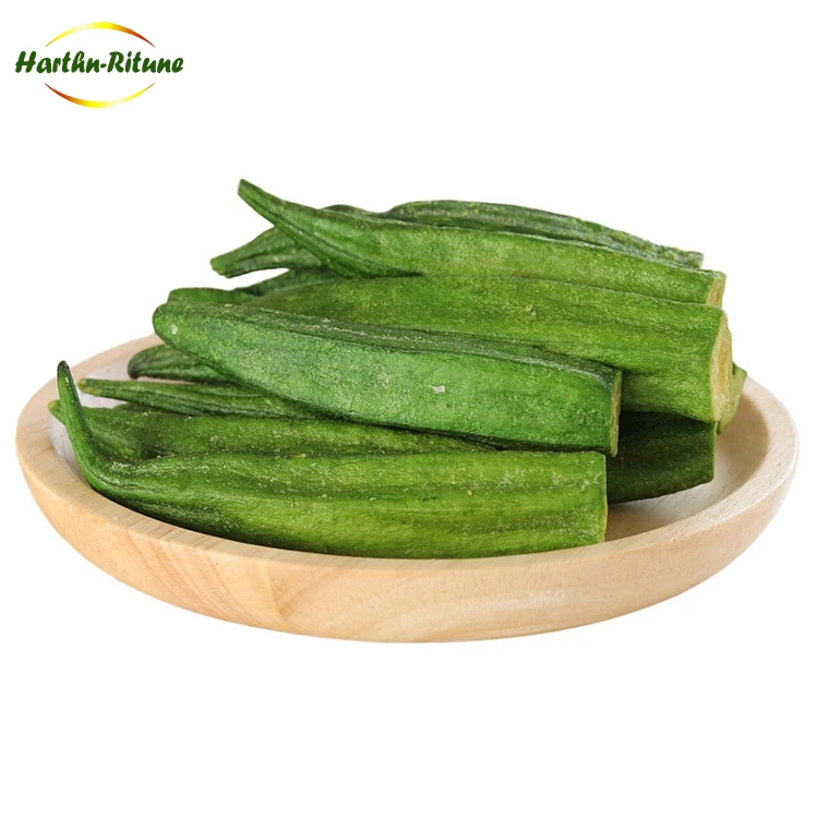 Hot Selling Bulk Vacuum Dried Fried Okra Strips Chips Snacks