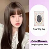 Cool brown hair net-with straight bangs