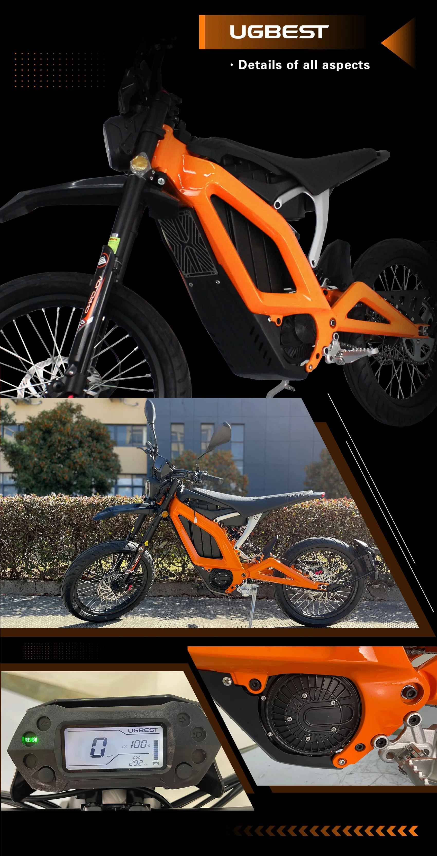 Electric Dirt Bike Adult Offroad Motorcycles 60v40ah Road Legal 6500w