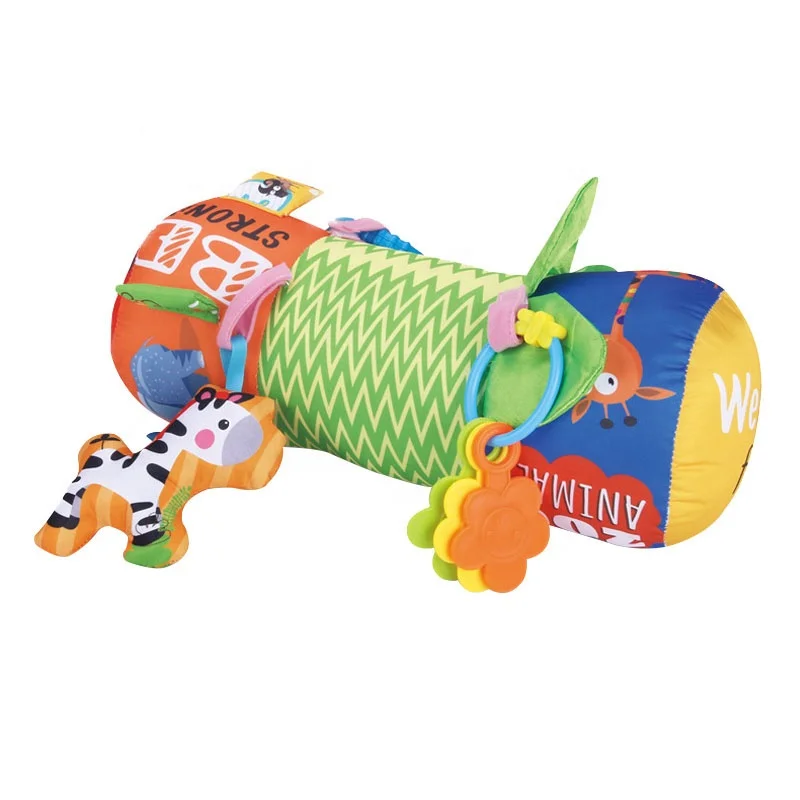 Красочная плюшевая подушка для ползания и спины реквизит тренажерного зала лежащая детская сна милая мягкая игрушка с погремушками прорезывателем зубов