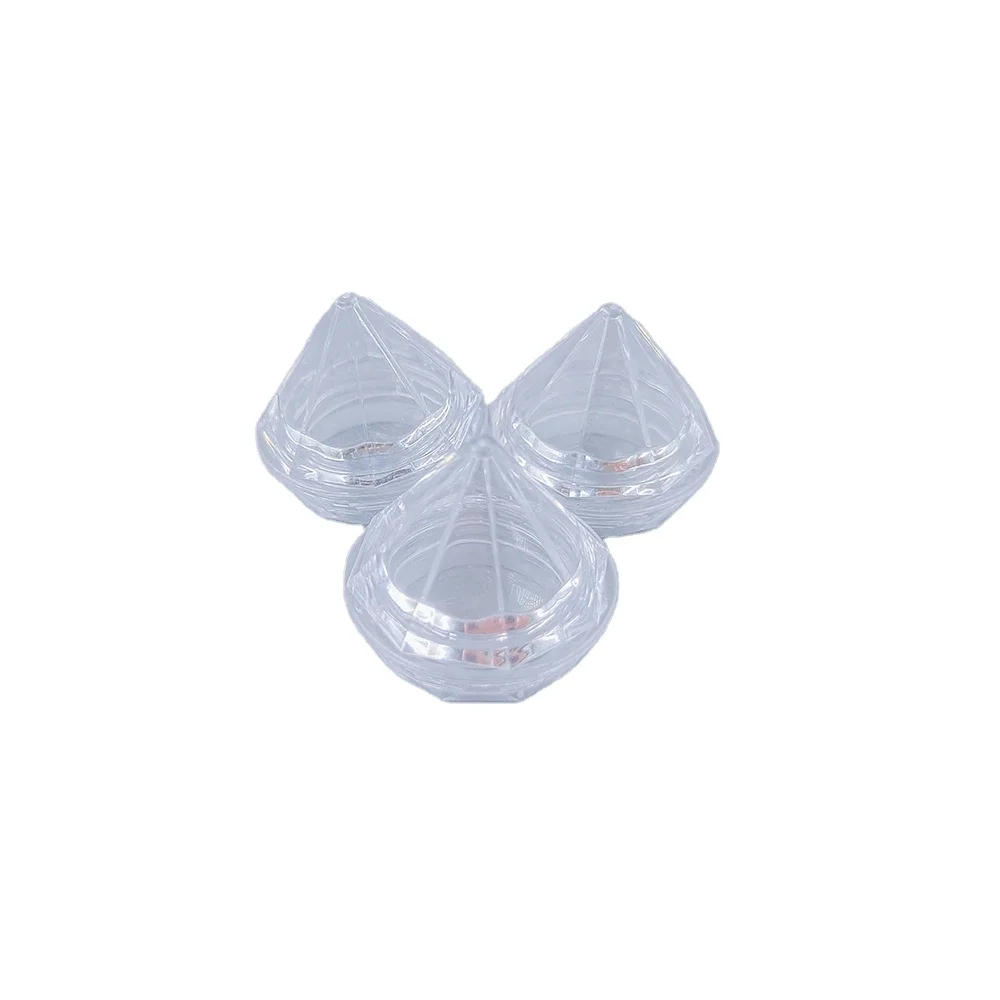 Free Sample  Mini Diamond-shape Transparent Plastic Jar 4g 5g Cute clear Plastic Cosmetic Jars