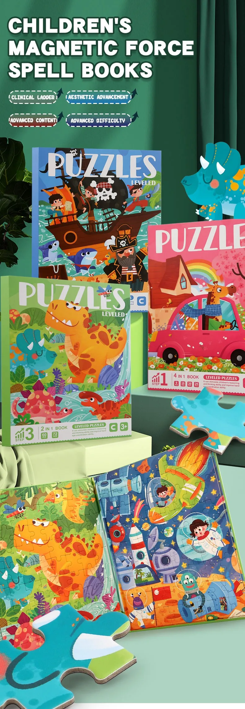 Children Educational Leveled Jigsaw Puzzle Book Creative