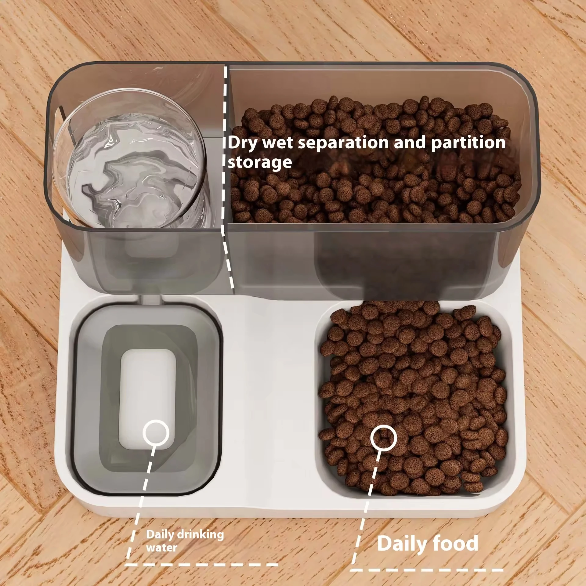 Customized Portable Cat and Dog Feeder with Non-Wet Mouth Plastic Bowl Water Dispenser Integrated Design for Cats factory