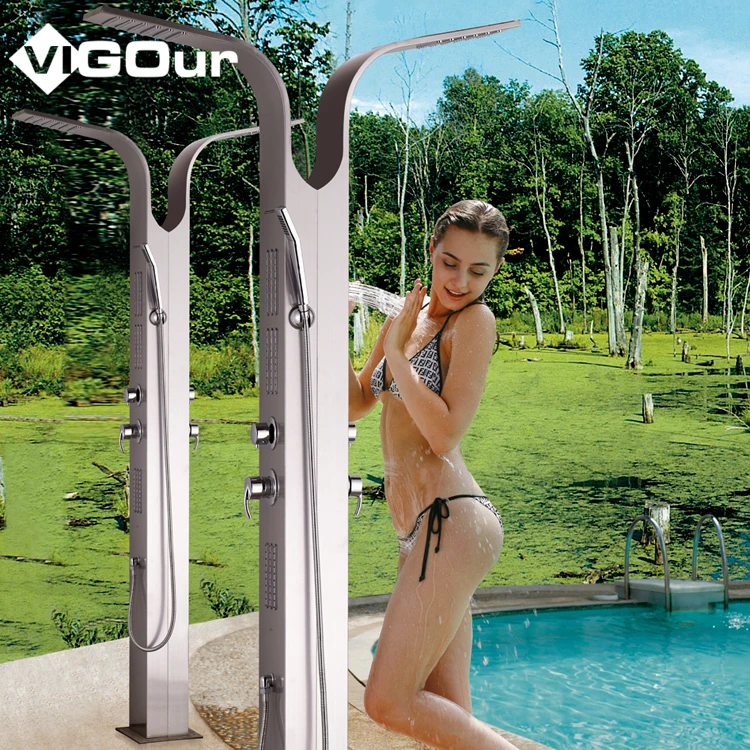 Душевая панель из нержавеющей стали для ванной комнаты с массажными насадками