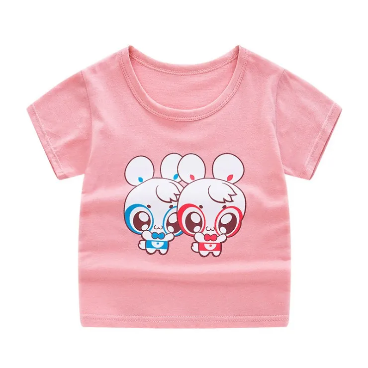 
 2020 лето детская футболка с коротким рукавом и юбка из хлопка для девочек комплект платья из двух частей, платье От 1 до 4 лет детская одежда с рисунком из мультфильма; Юбка для девушек  