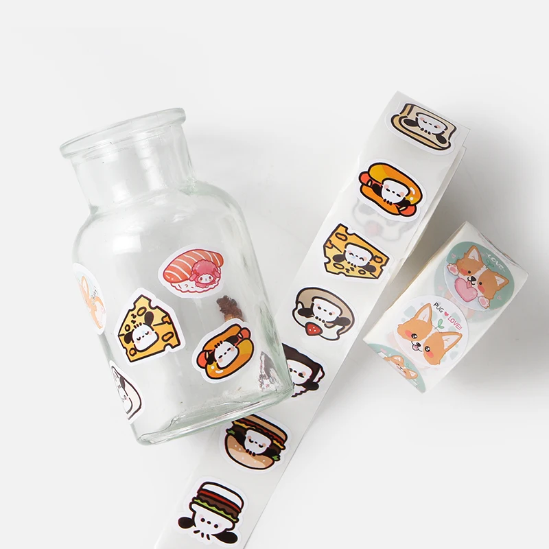 Customize Printing Creative Animals Anime Car Die Cut Stickers for Kids Cartoon Self-adhesive Sticker Roll