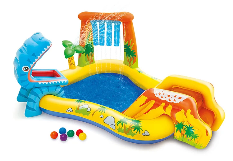 INTEX 57444 Piscina inflable para niños Hogar Bebé Piscina infantil Tobogán  Espray grueso Estanque Océano Piscina de bolas