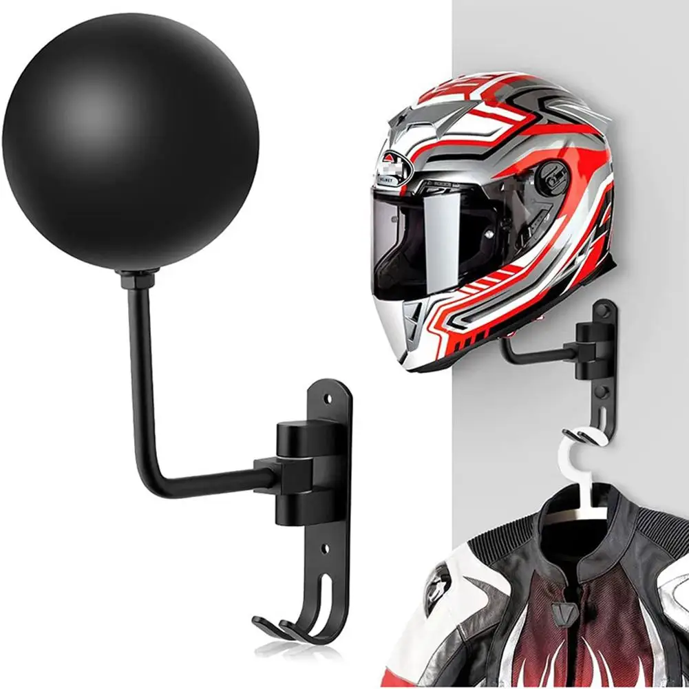 Metall Wand halterung Helm halter fr Fahrrad 180 Grad Drehung Herren Helm  halter Motorrad mit 2 Haken Hutablage