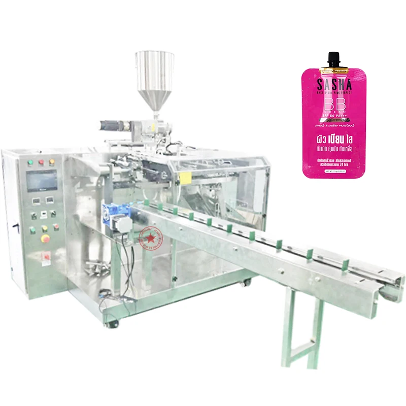 Automatic Premade Pouch Serum Filling Machines Shaped Sachet Bag Lotion Dispensing Small Cosmetic Cream Filling Machine