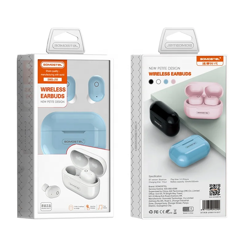 Somostel J58 True Auriculares inalámbricos Auriculares intrauditivos  Auriculares para juegos Accesorios para auriculares Audifonos Inalambricos  para