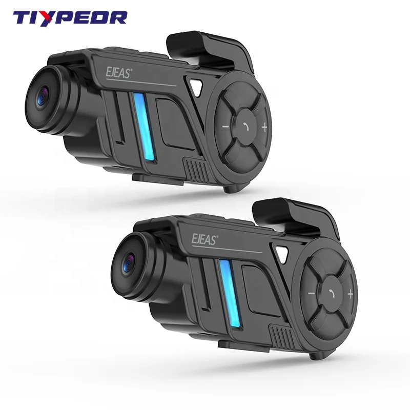 TIYPEOR EJEAS New Model K1pro Helmet Bluetooth Headset Motorcycle WIFI Recorder Mesh Internal and External Video Microphone