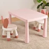 Pink table, 2 red rabbit chairs, and anti-slip pads included.