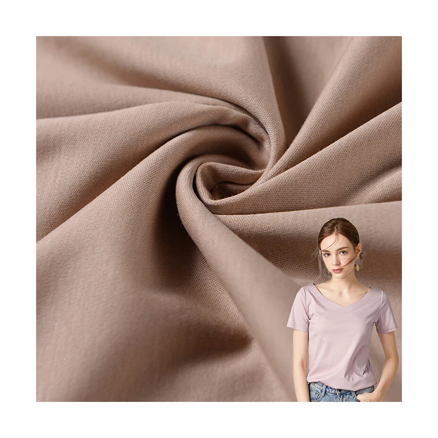 Organic Cotton Mercerize PIMA Single Jersey Knit Weft Cloth Mercerize PIMA 60s/2 Cotton SUPIMA Single Jersey Fabric for Garment