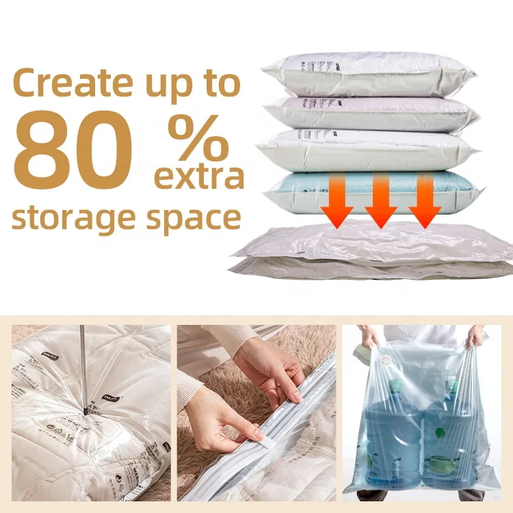 5 Vacuum Compression Bag Storage Organizer Travel Space Saver Seal 17.7 X  23.6