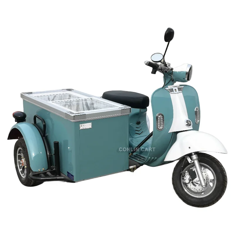 Ice Cream Motorcycle Sidecar Electric Food Truck for Sale