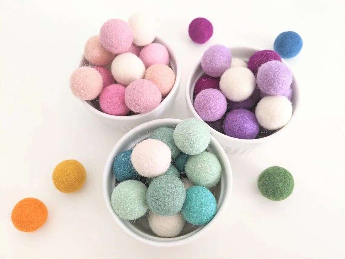 Christmas Wool Felt Pompoms Decoration Handmade Handmade 100 Wool