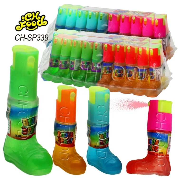 Manufacturer Boot Shape Bottle Liquid Candy Toy Spray Liquid Sour Candy Fruit Flavor Sweets for Kids