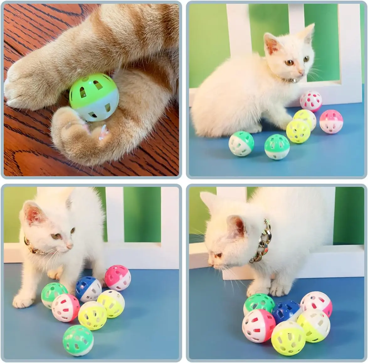 Hollow Plastic Cat Interactive Training Chase Ball Tease Toys With