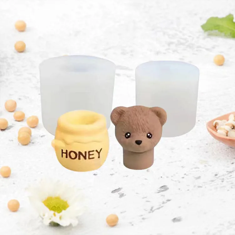 3D Bear Candle Silicone Mold-cute Honey Jar Bear Mold-teddy Bear