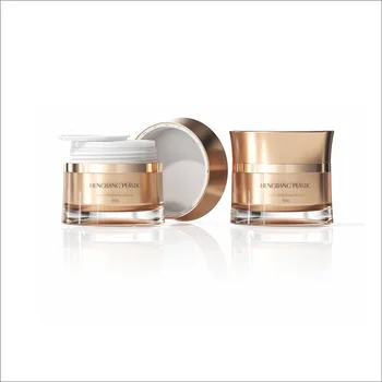 Custom Empty Plastic 50ml Luxury Skin Care Double Wall PMMA Jar Face Cream Container 50g Acrylic PETG PET AS Cosmetic Jar